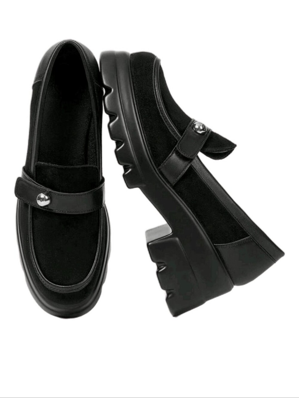 SHEIN Black Platform Mary Jane Loafers - Women's Chunky Sole